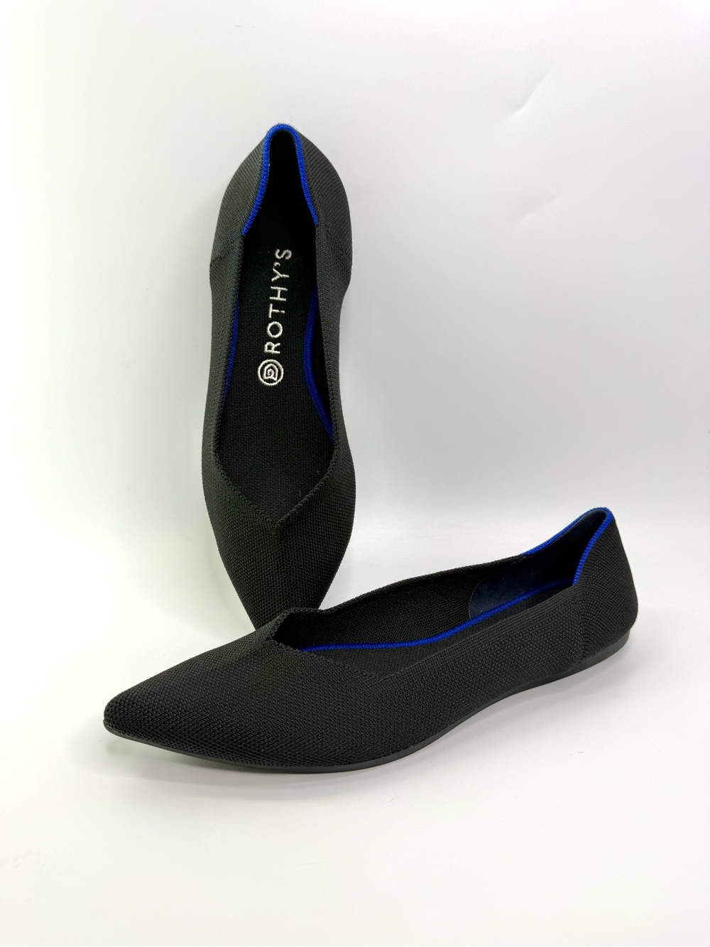 Rothy’s The Point Black Knit Slip On Ballet Flats 11.5